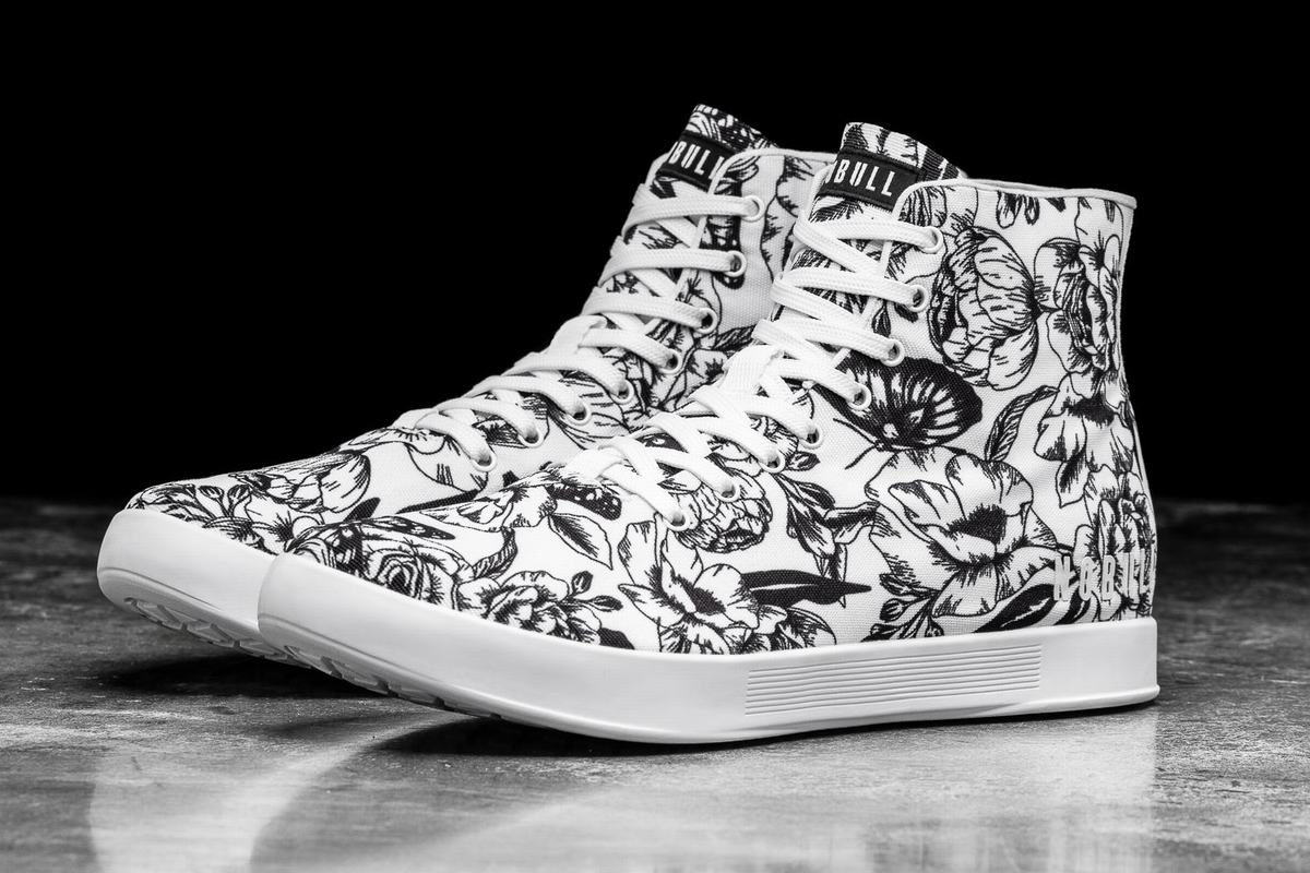 Nobull High-Top Canvas Women's Trainers White Black | Australia (LY0394)